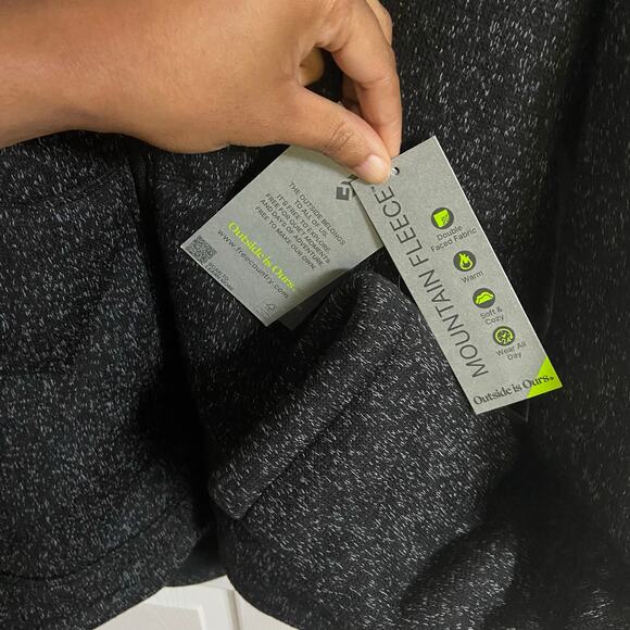 Free Country Mountain Fleece Black Heather Hooded Jacket, Sz S --NWT - Picture 6 of 12